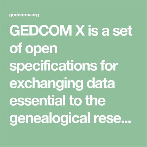 GEDCOM X.